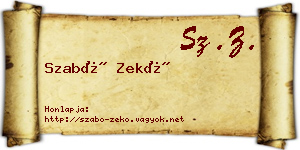 Szabó Zekő névjegykártya